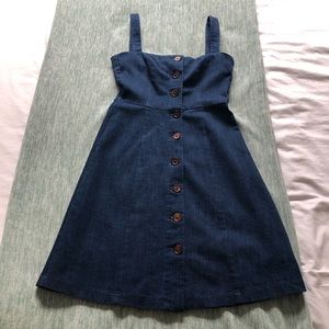 Denim button front dress